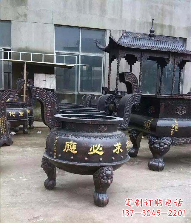 信阳铸铜寺庙香炉铜雕