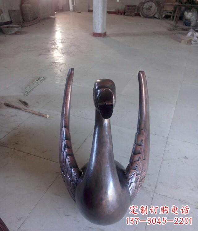 信阳铸铜天鹅公园动物铜雕