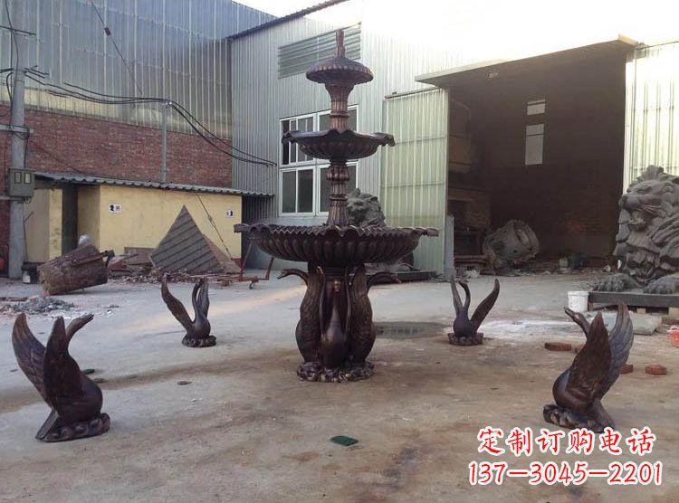 信阳铸铜天鹅喷泉雕塑