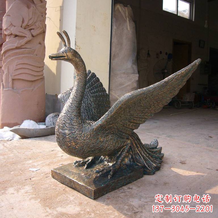 信阳铸铜天之四灵朱雀雕塑摆件