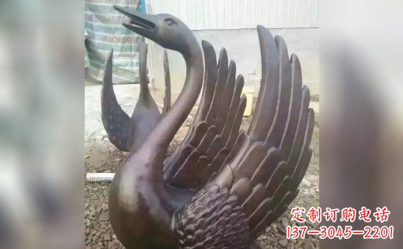 信阳铸铜天鹅铜雕