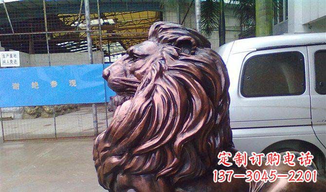 信阳紫铜西洋狮子铜雕 (2)