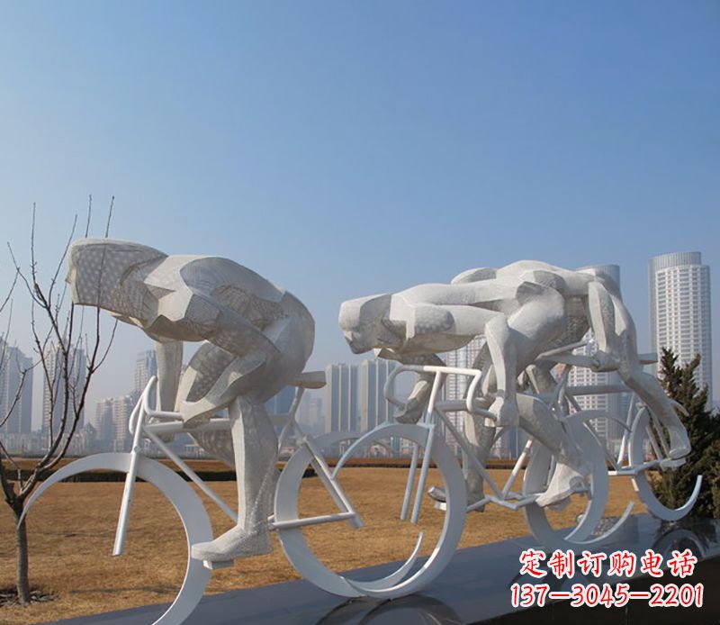 信阳自行车比赛不锈钢雕塑