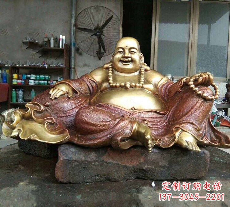 信阳宗教供奉坐式弥勒佛铜雕