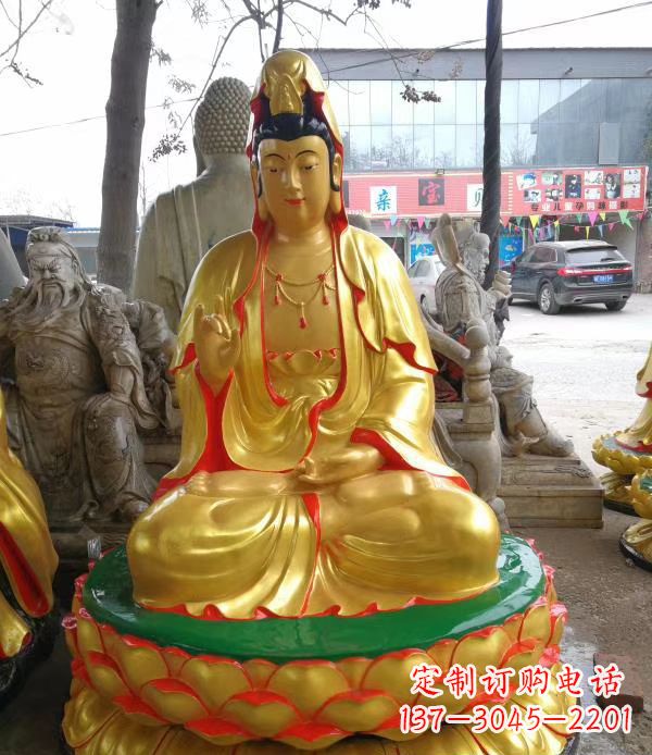 信阳宗教庙宇玻璃钢观音菩萨雕像