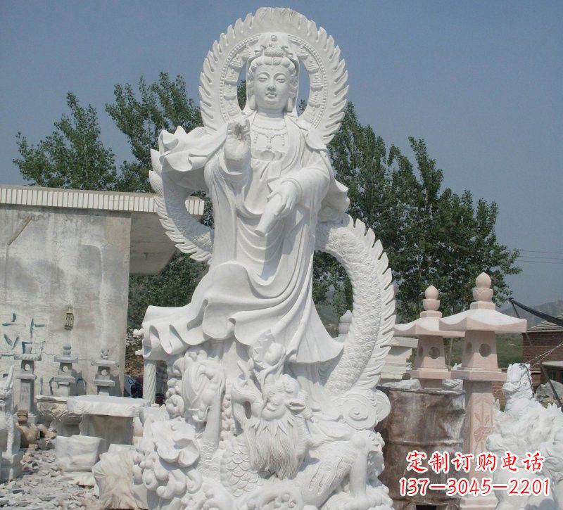 信阳宗教庙宇乘龙观音石雕
