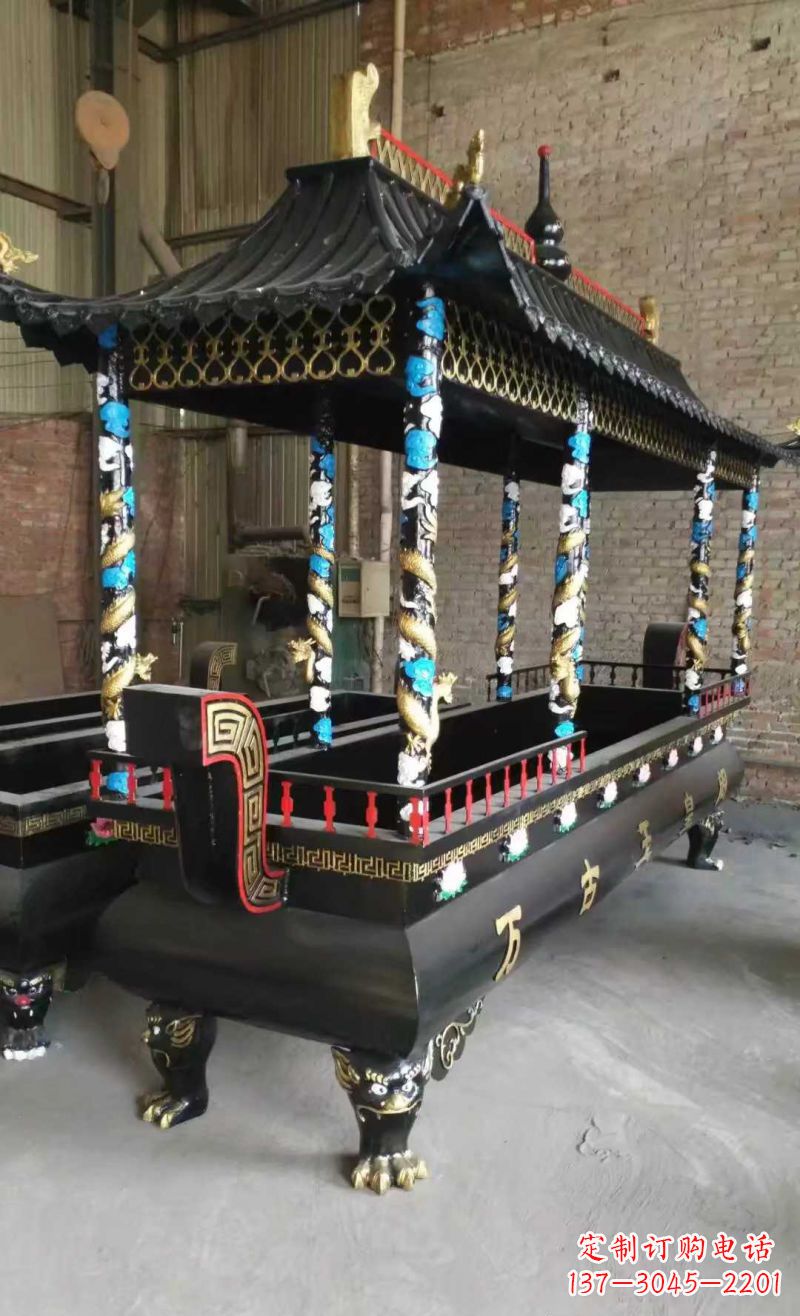 信阳宗教庙宇方形香炉铜雕