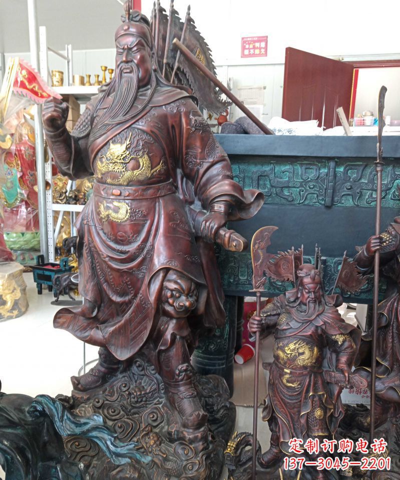 信阳宗教庙宇关公武财神铜雕