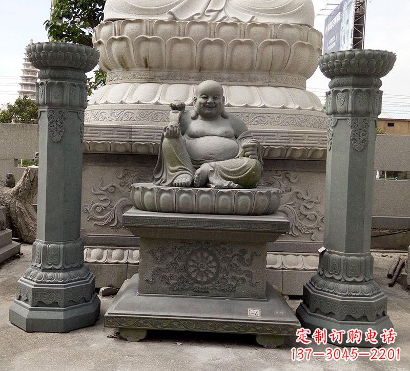 信阳宗教庙宇如意弥勒佛石雕