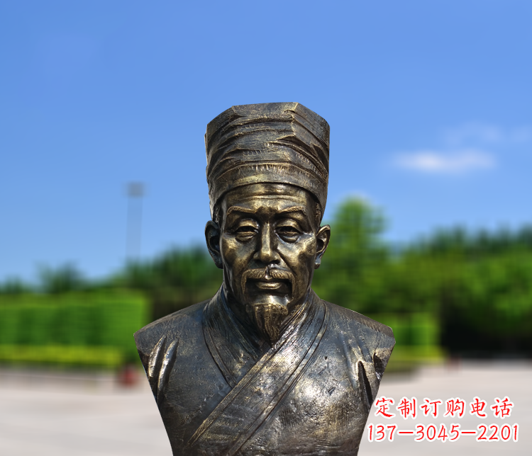 信阳名医李时珍半身像铜雕