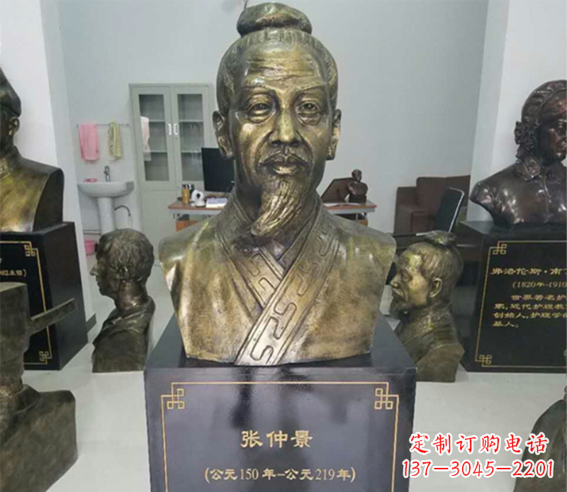 信阳张仲景半身像铜雕
